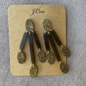 Never worn j. crew dangle earrings. Brown and gold.